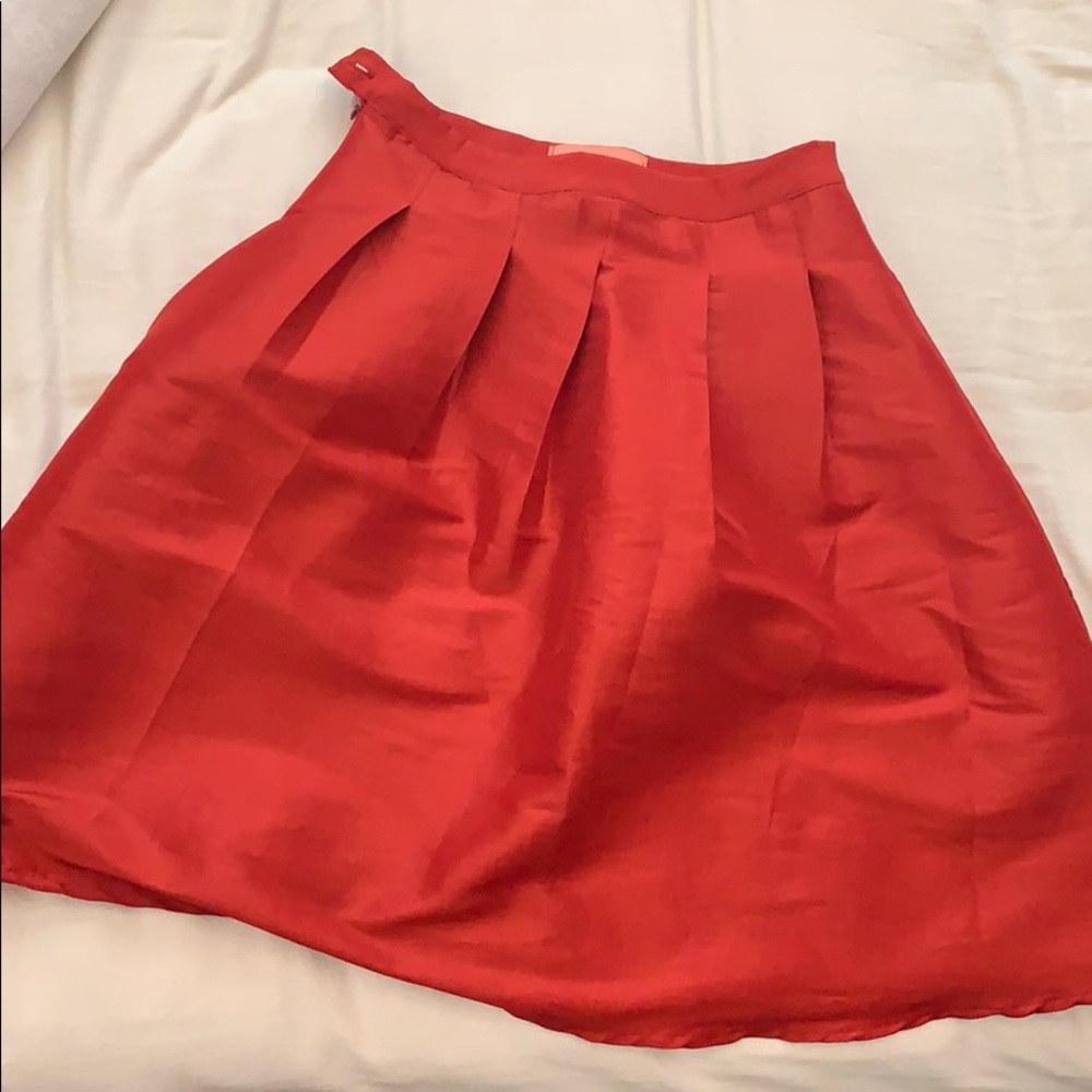 High waisted red skirt